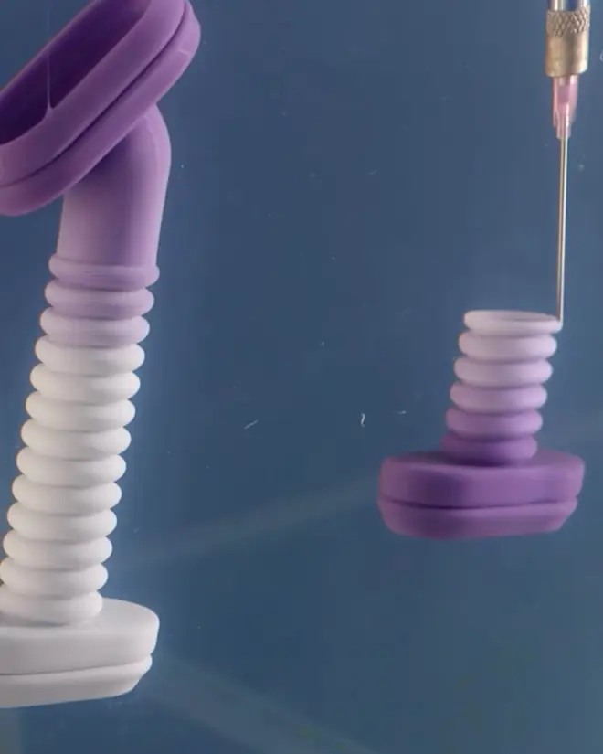 Imprimen silicona flotando dentro de un gel